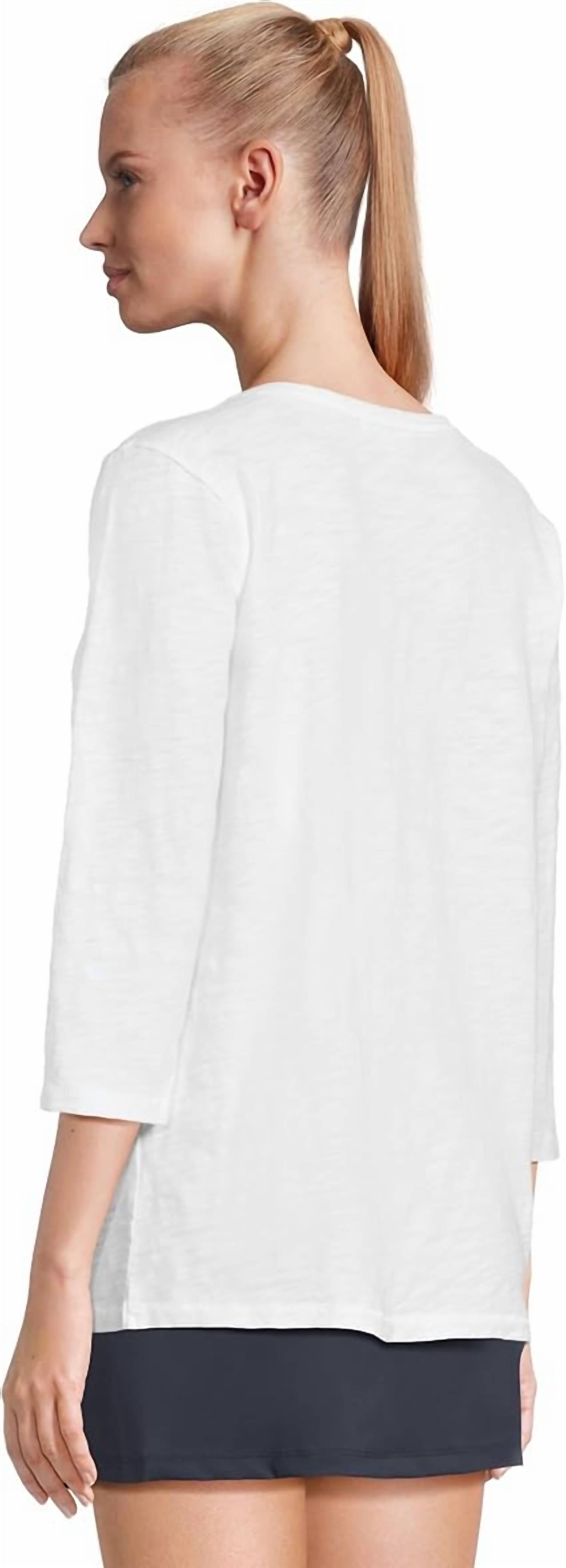 Mododoc - U-neck Quater Sleeve Fine Tee