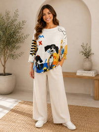 Inoah - Playful Pup Graphic Pullover Tunic