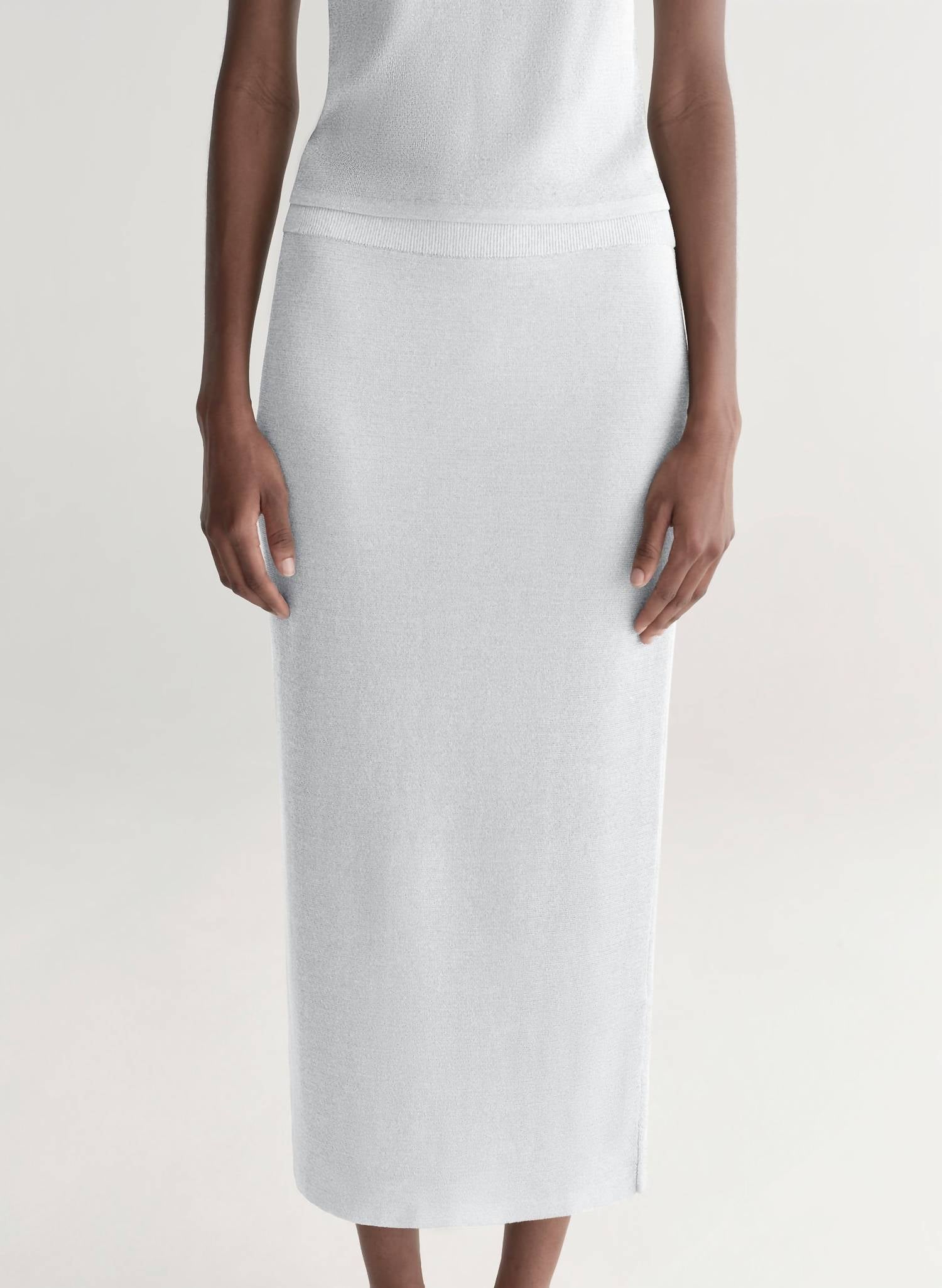 A.L.C. - Clover Metallic Knit Midi Skirt