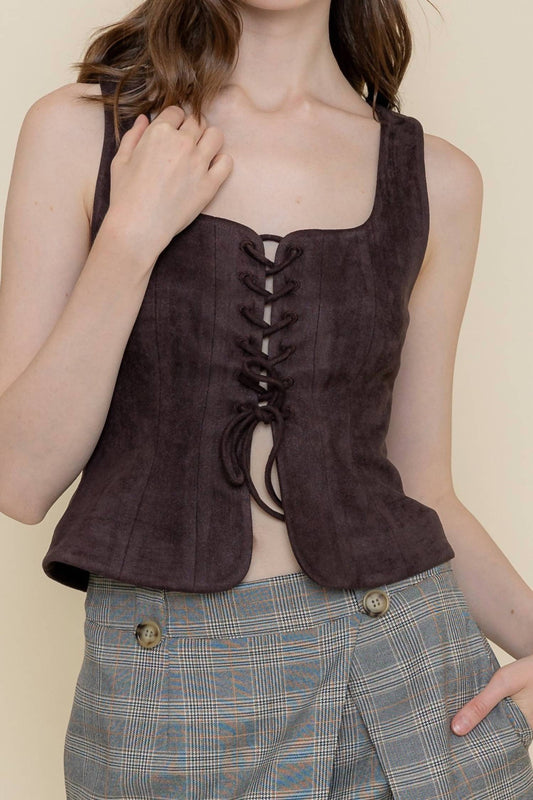 Fore - Faux Suede Top