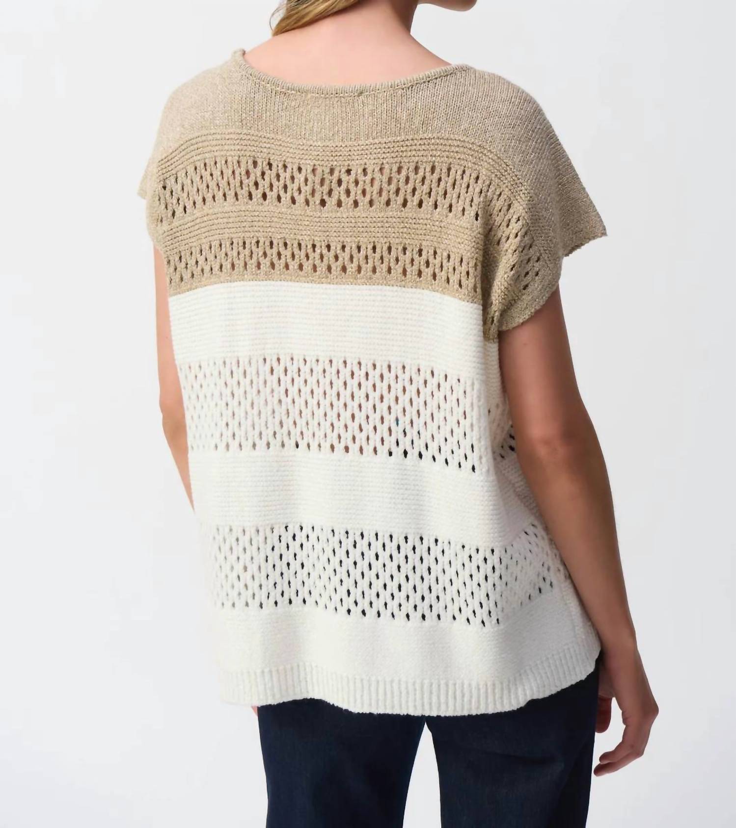 Joseph Ribkoff - COLOR BLOCK KNIT PULLOVER TOP