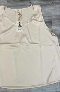 Easel - Women's Satin V-neck Top