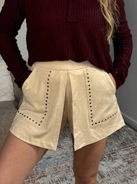 &Merci - Lynn Studded High Waist Suede Skort
