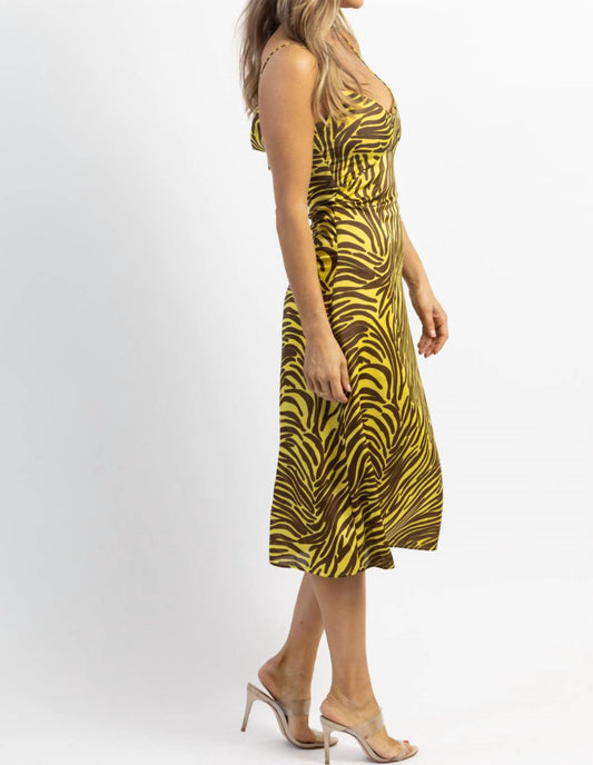 ZEBRA SATIN MIDI DRESS