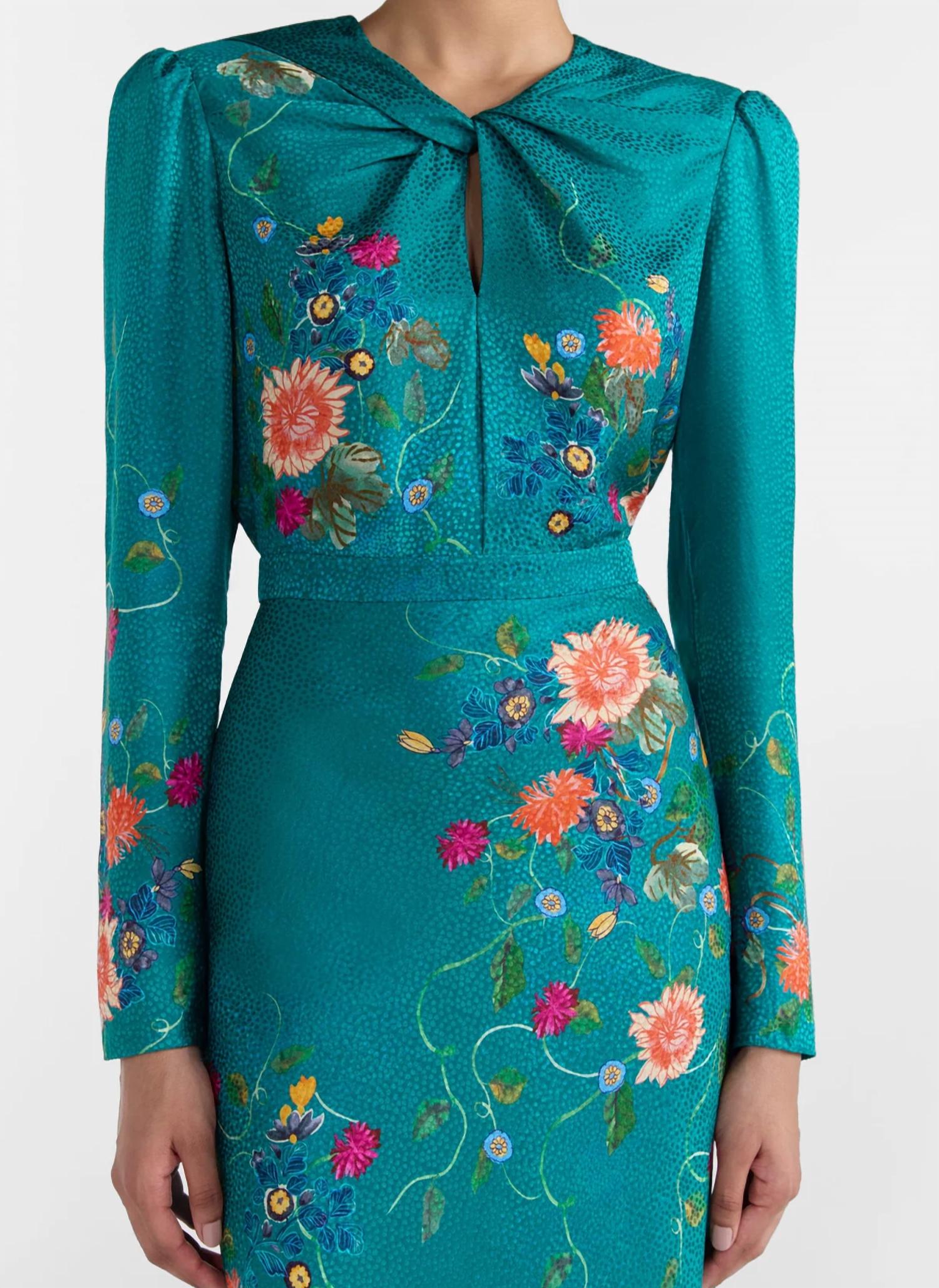 Saloni - Claudia Floral Midi Dress