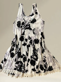 Chris & Carol - Women's Midnight Garden Crochet Trimmed Dress