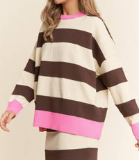 J.Nna - Lisa Striped Soft Knit Sweater