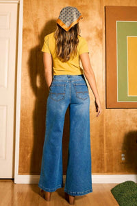 Vibrant M.I.U Low Rise Palazzo Jeans in blue - women's jeans - view 6