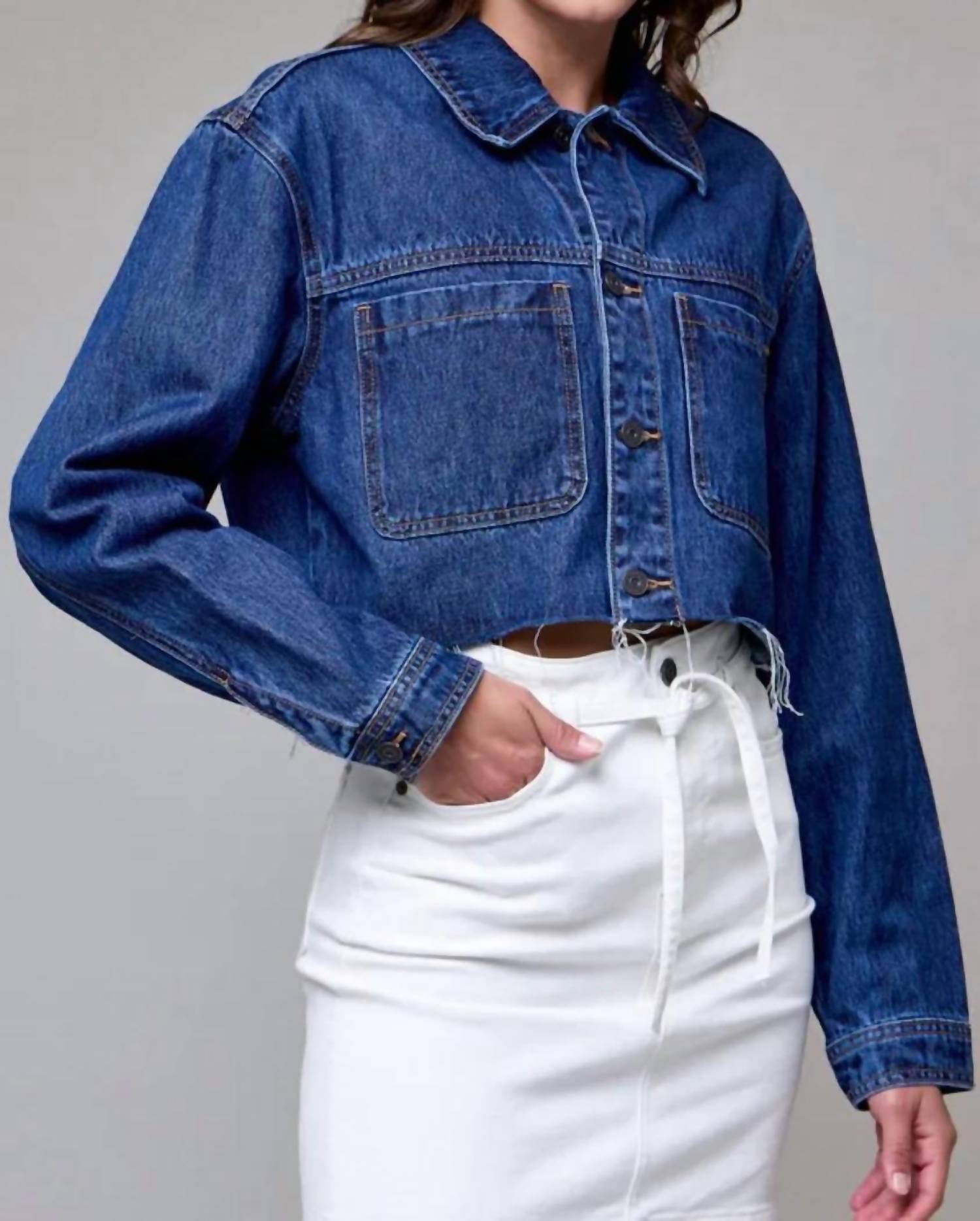 Hidden - Dallas Crop Denim Jacket