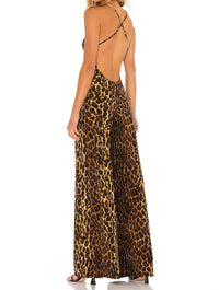 NORMA KAMALI Low Back Slip Jumpsuit in panther - women's pants - detail view