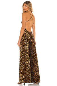NORMA KAMALI Low Back Slip Jumpsuit in panther - women's pants - alternate view