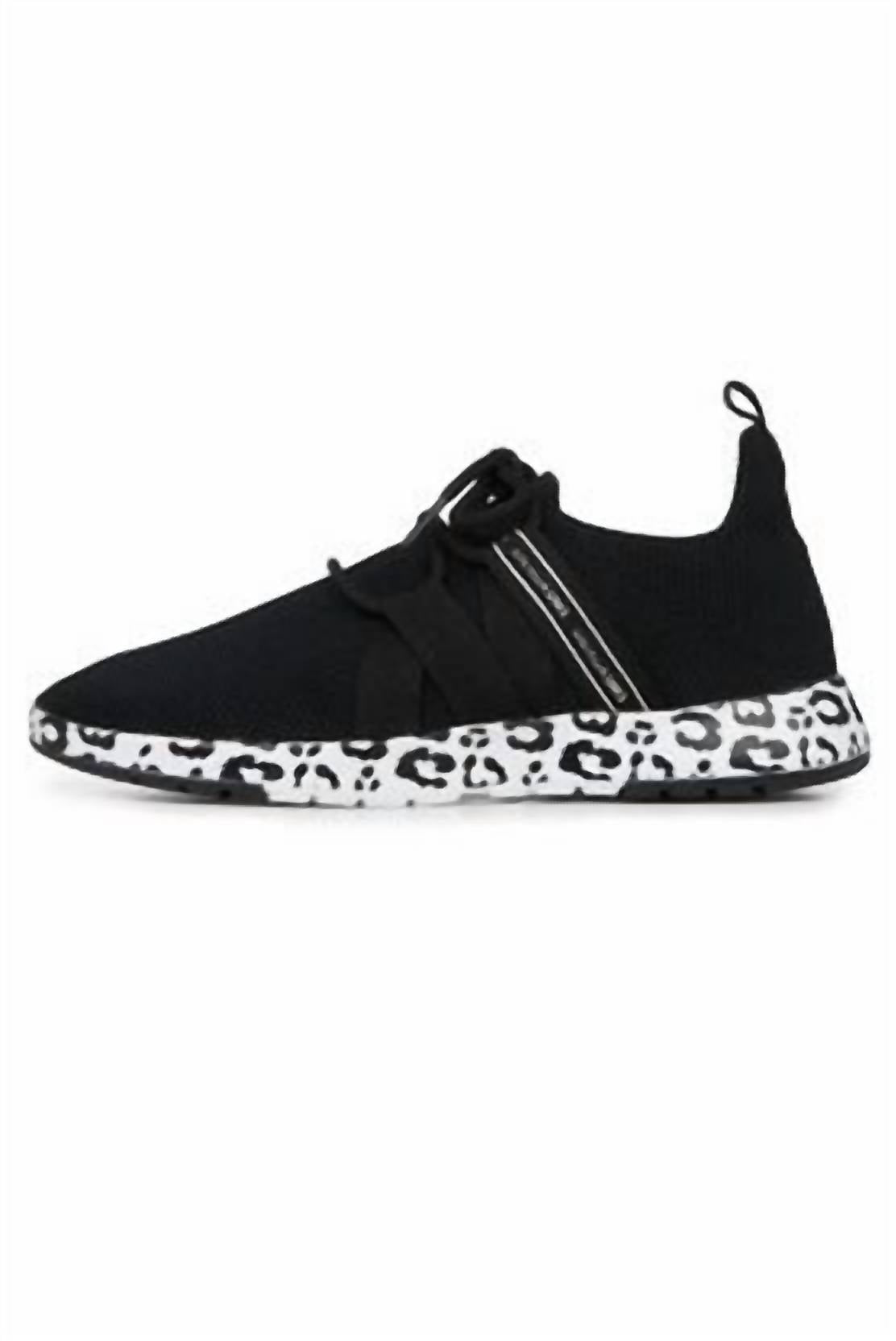 EMU Australia Women's Leura Sneakers in black leopard - women's sneaker - detail view
