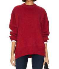 Free People Easy Street Tunic Sweater in cherry 1 - women's sweater