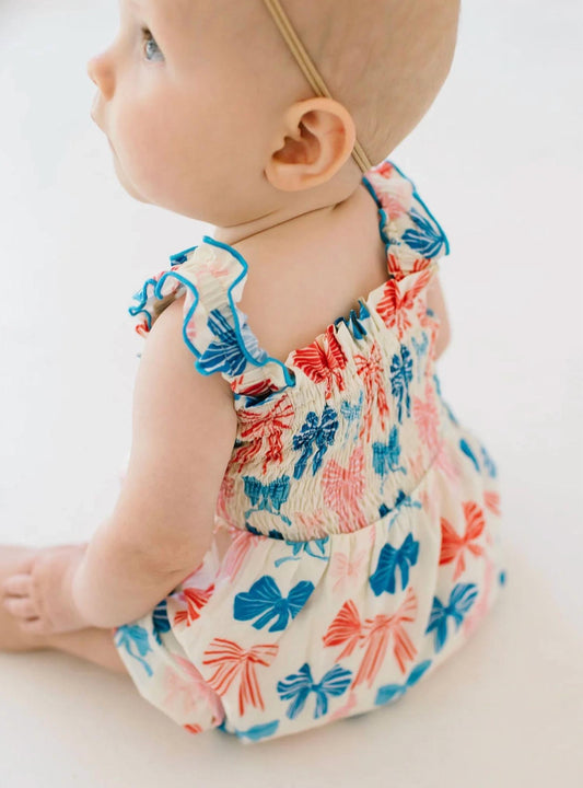 Ollie Jay - Kid's Maylen Poplin Bubble, Patriotic Bows