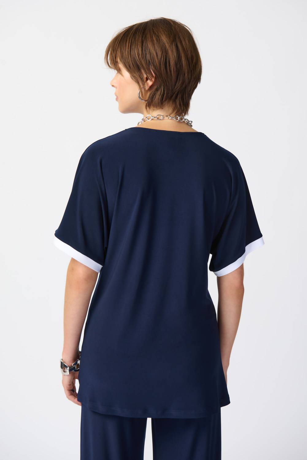 Joseph Ribkoff - Casual Striped V-neck Pullover