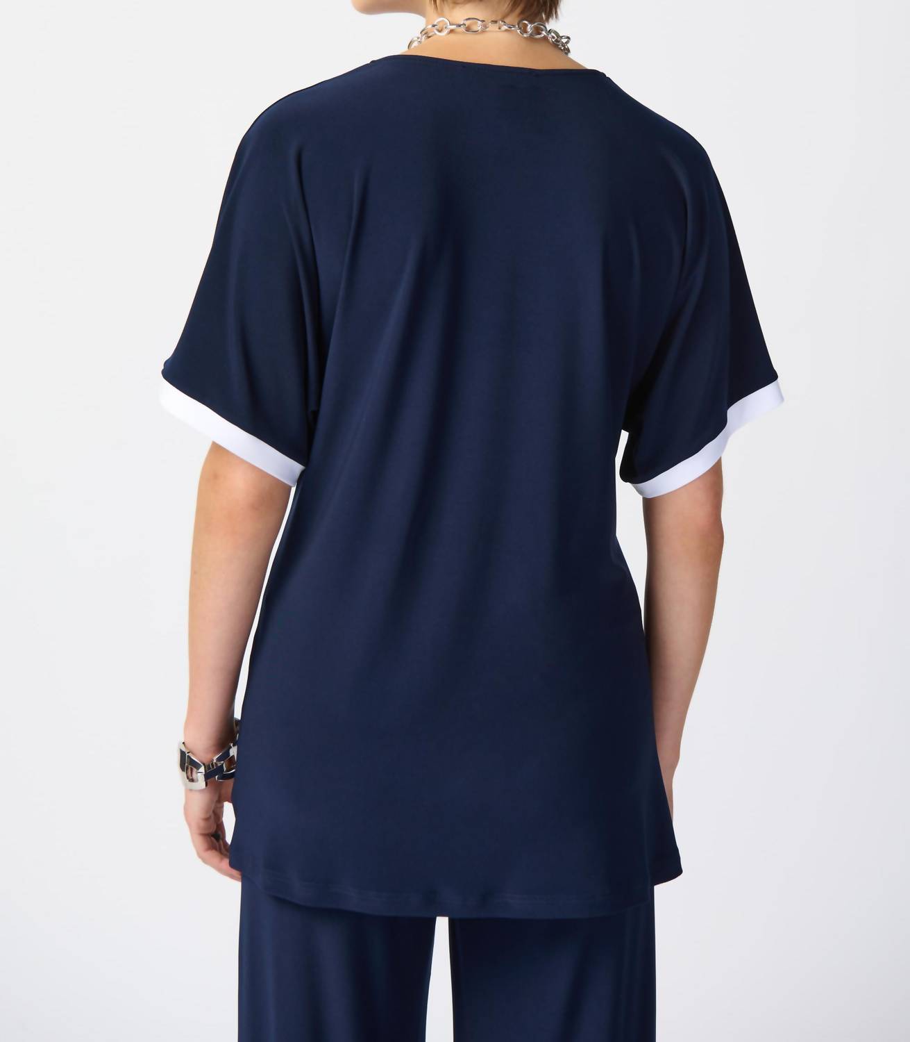 Joseph Ribkoff - Casual Striped V-neck Pullover