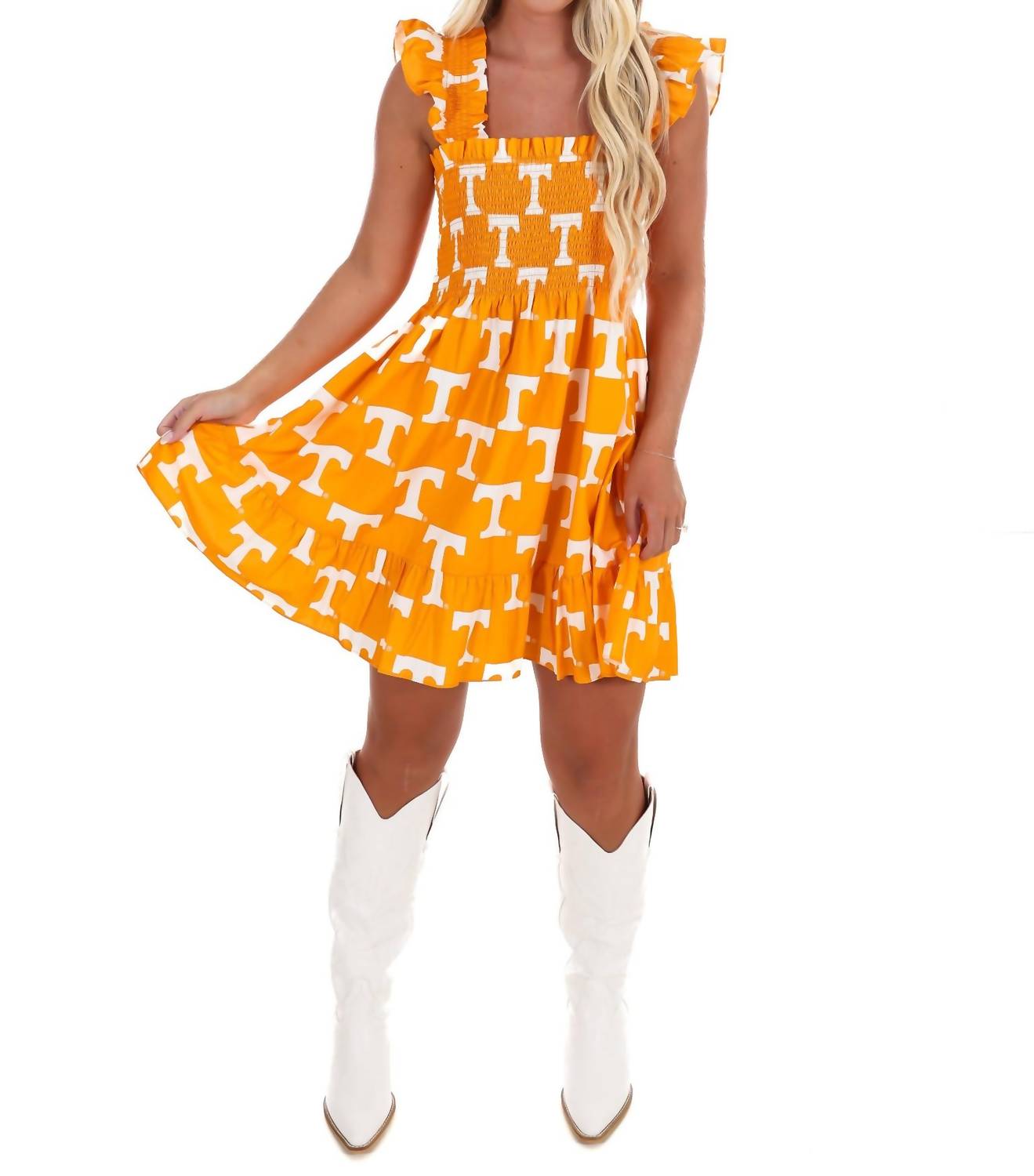 Stewart Simmons - University Of Tennessee Poplin Smocked Mini Dress