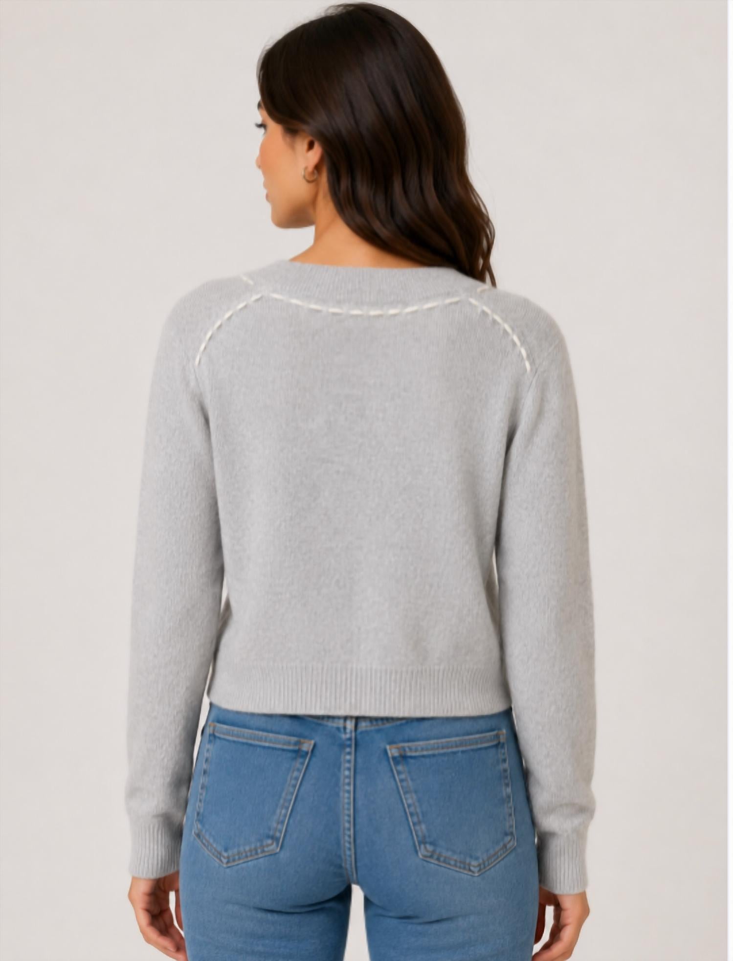 Autumn Cashmere - V Neck Cardigan with Lacing
