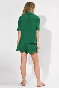 Adelyn Rae - IRENE EMBROIDERED SHORT SLEEVES SHIRT