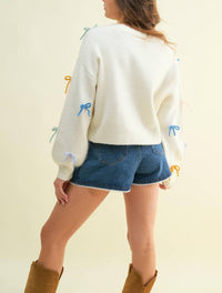 Cloud Ten - Colorful Bow Cardigan