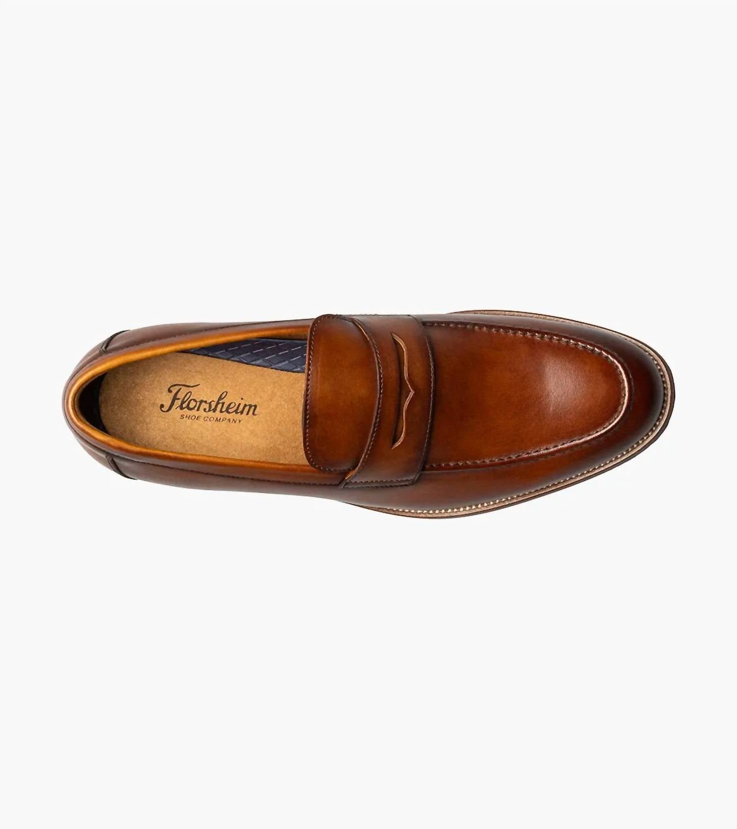 Florsheim Men's Rucci Moc Toe Penny Loafer in cognac - men's loafer - alternate view