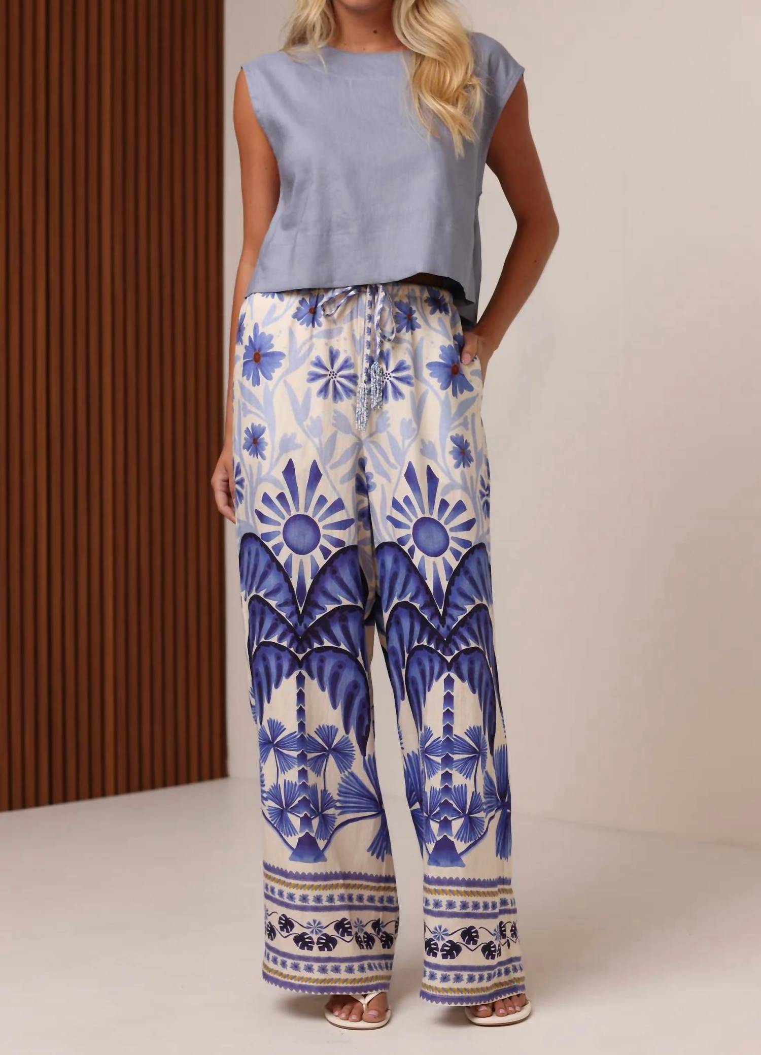 Shore - Beaded Beach Wide Leg Pants