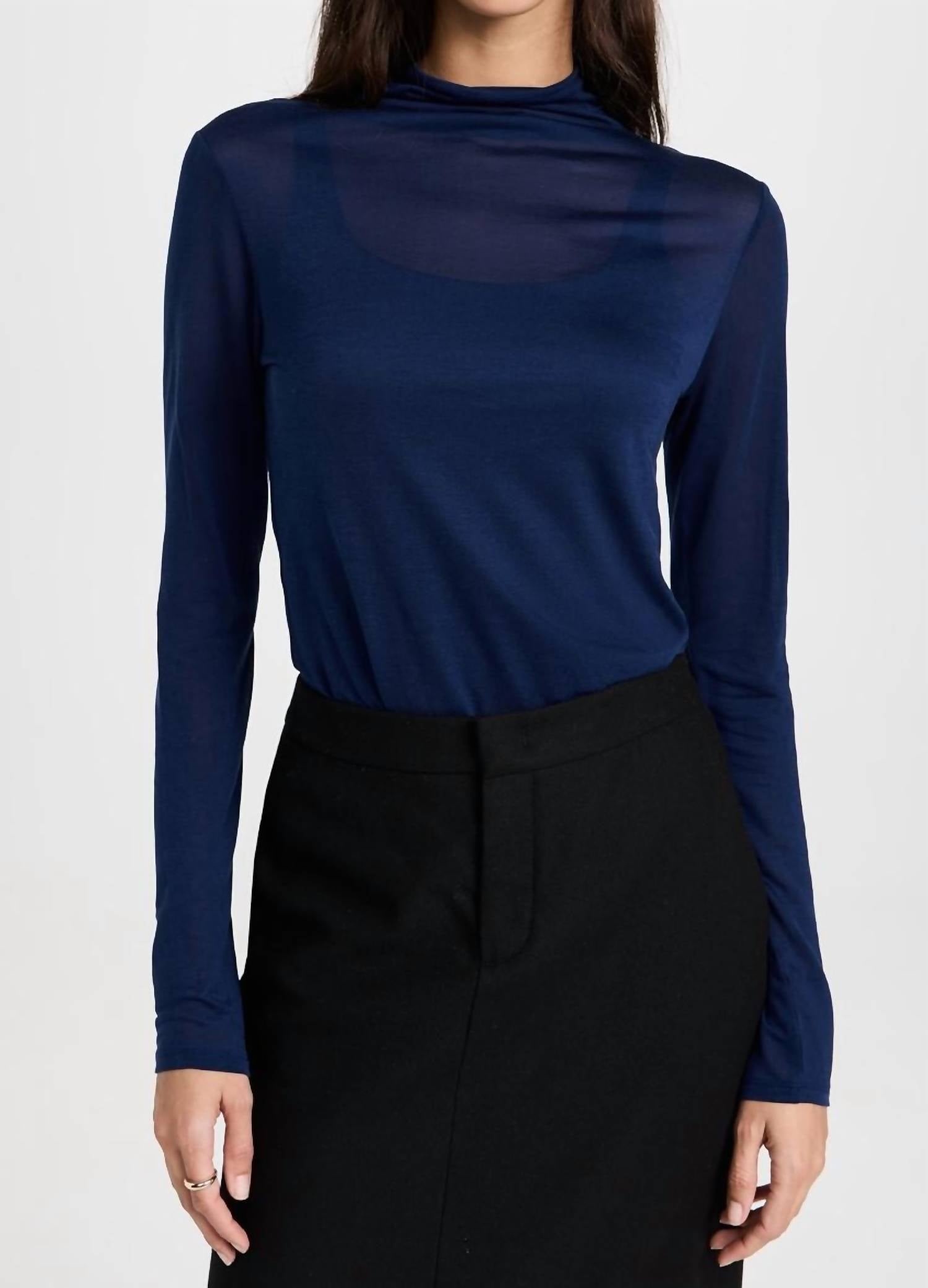 Vince - Sheer Long Sleeve Turtleneck Top