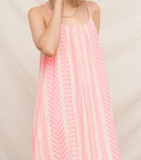 En Creme - Neon Embroidered Cami Maxi Dress