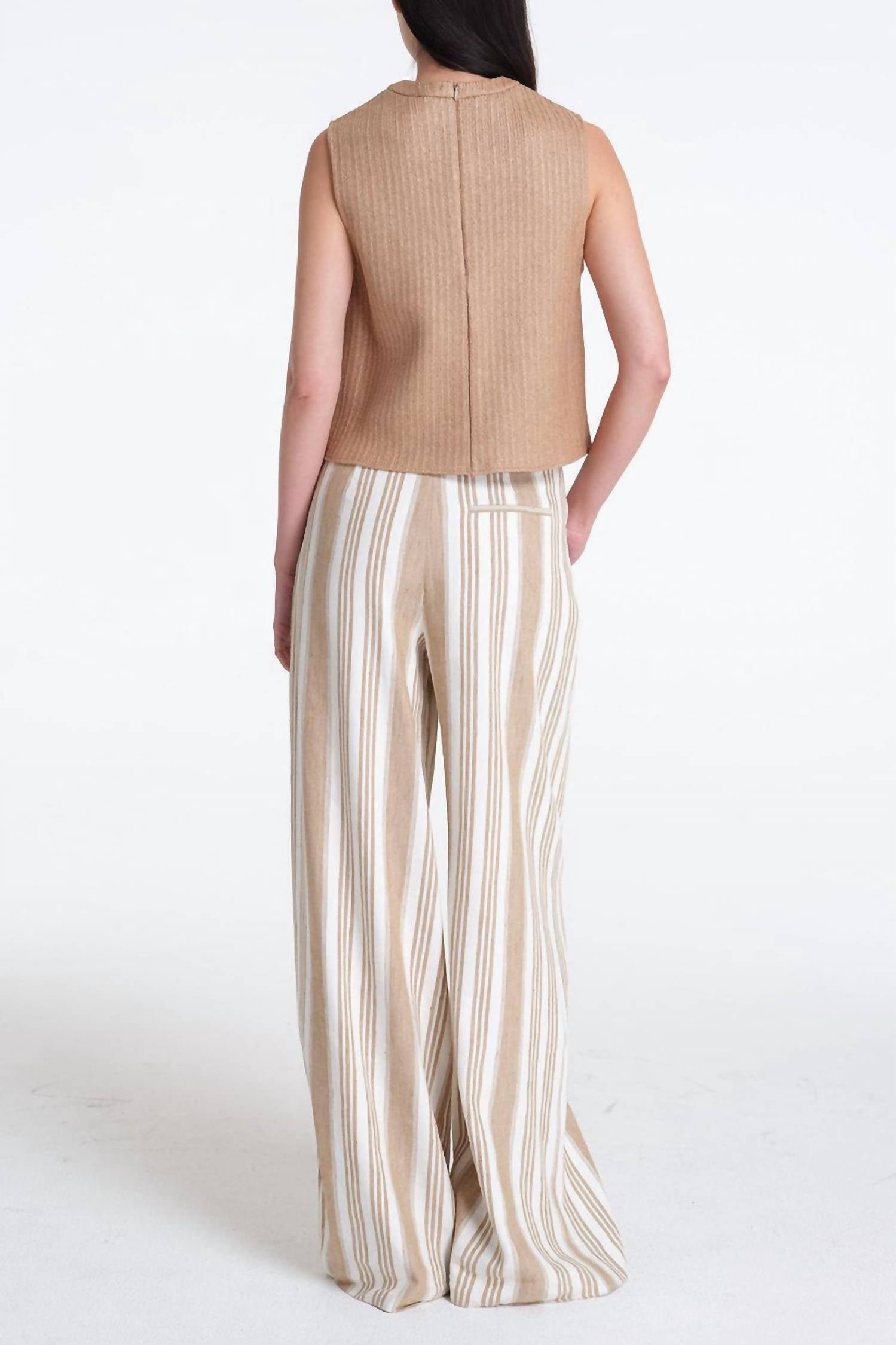 TWP Cropped Muscle Tank Top in natural 1 - women's shirt - alternate view
