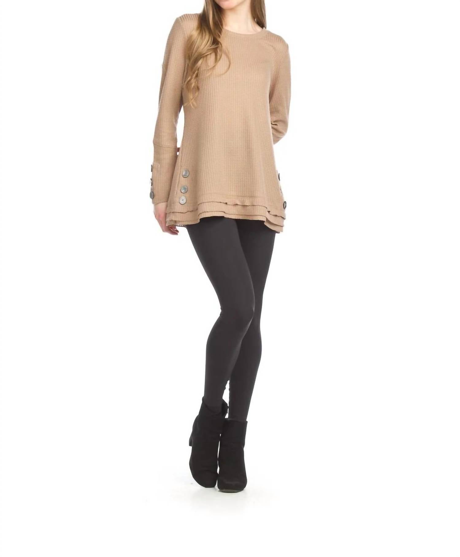 Papillon - Button Detail Waffle Top