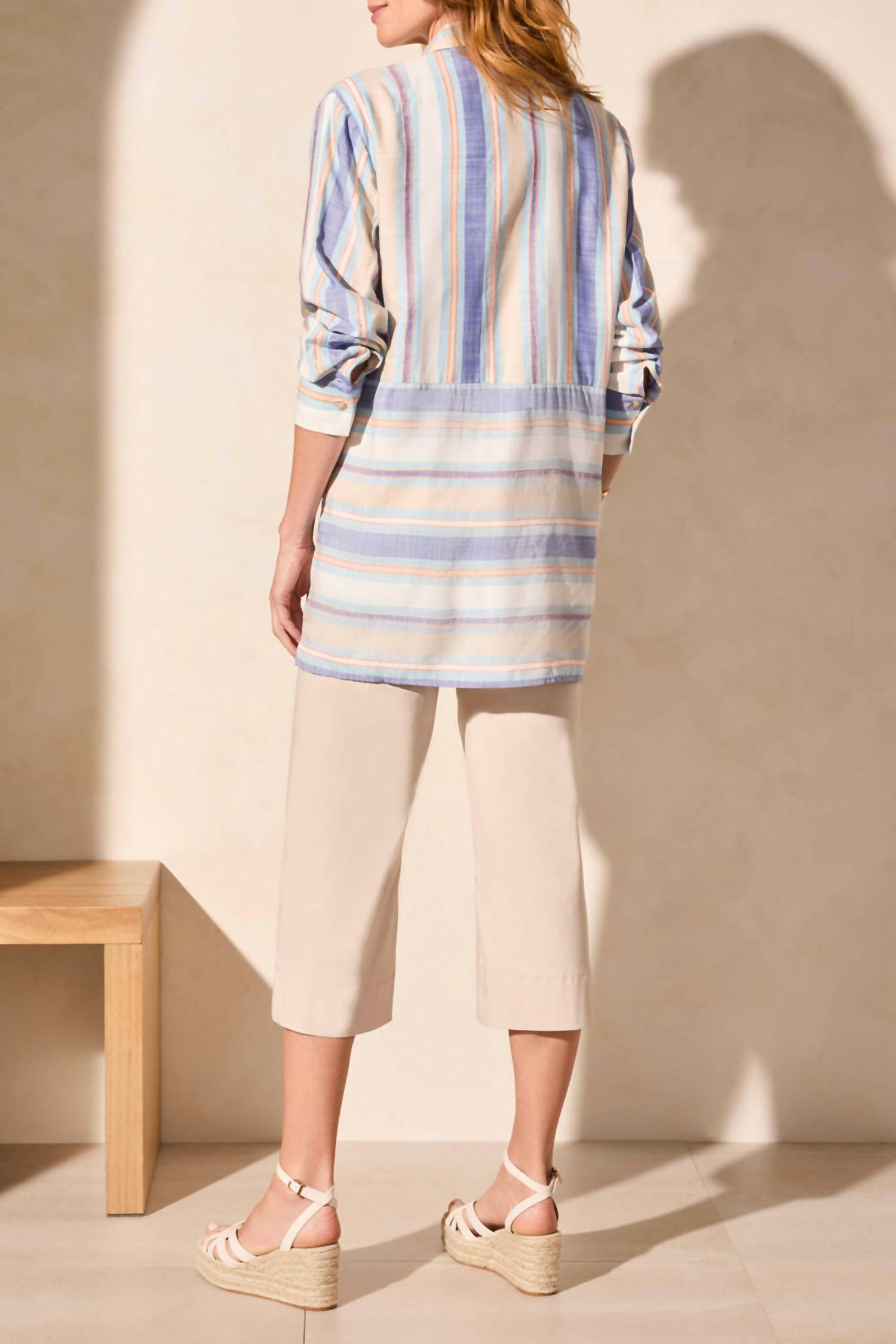 Tribal - Long-sleeve Button-front Collared Blouse