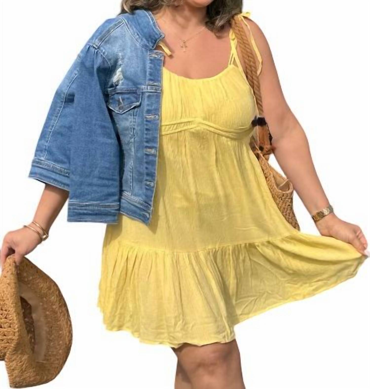 Iris Sleeveless Spring Dress in yellow - women's dress