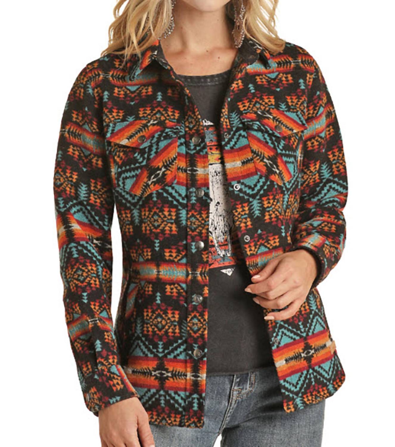 Powder River - Wool Aztec Jacquard Shirt Jacket