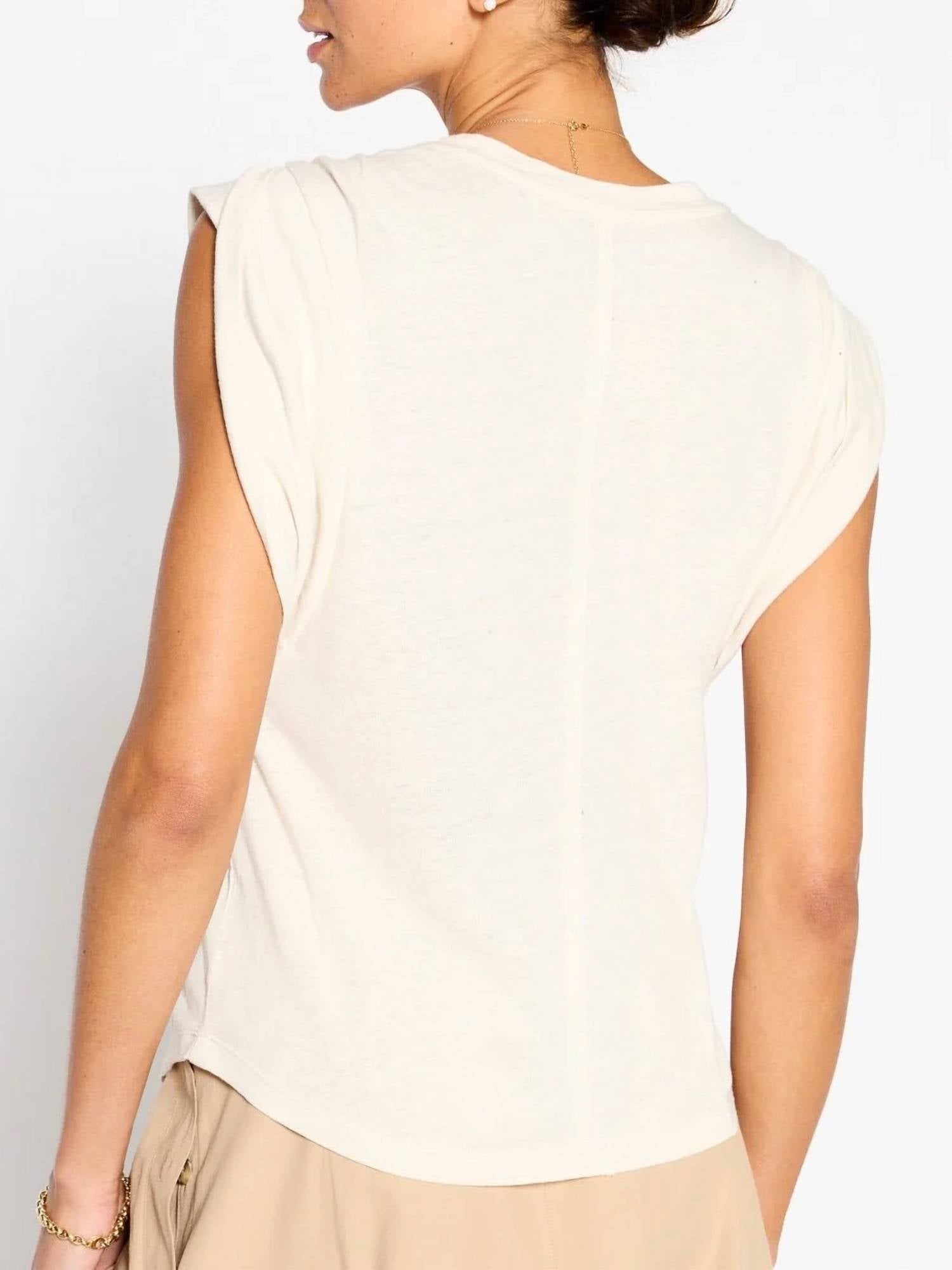 Brochu Walker Reins Muscle Tee in beige - women's shirt - alternate view