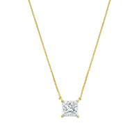 Diana M Jewels - 2.00 Cts Lab Grown Princess Cut East West Diamond Pendant Necklace