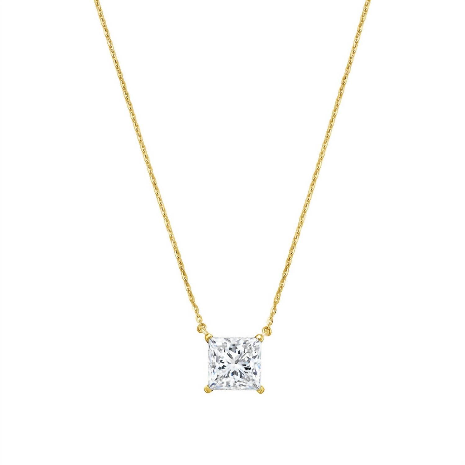Diana M Jewels - 2.00 Cts Lab Grown Princess Cut East West Diamond Pendant Necklace