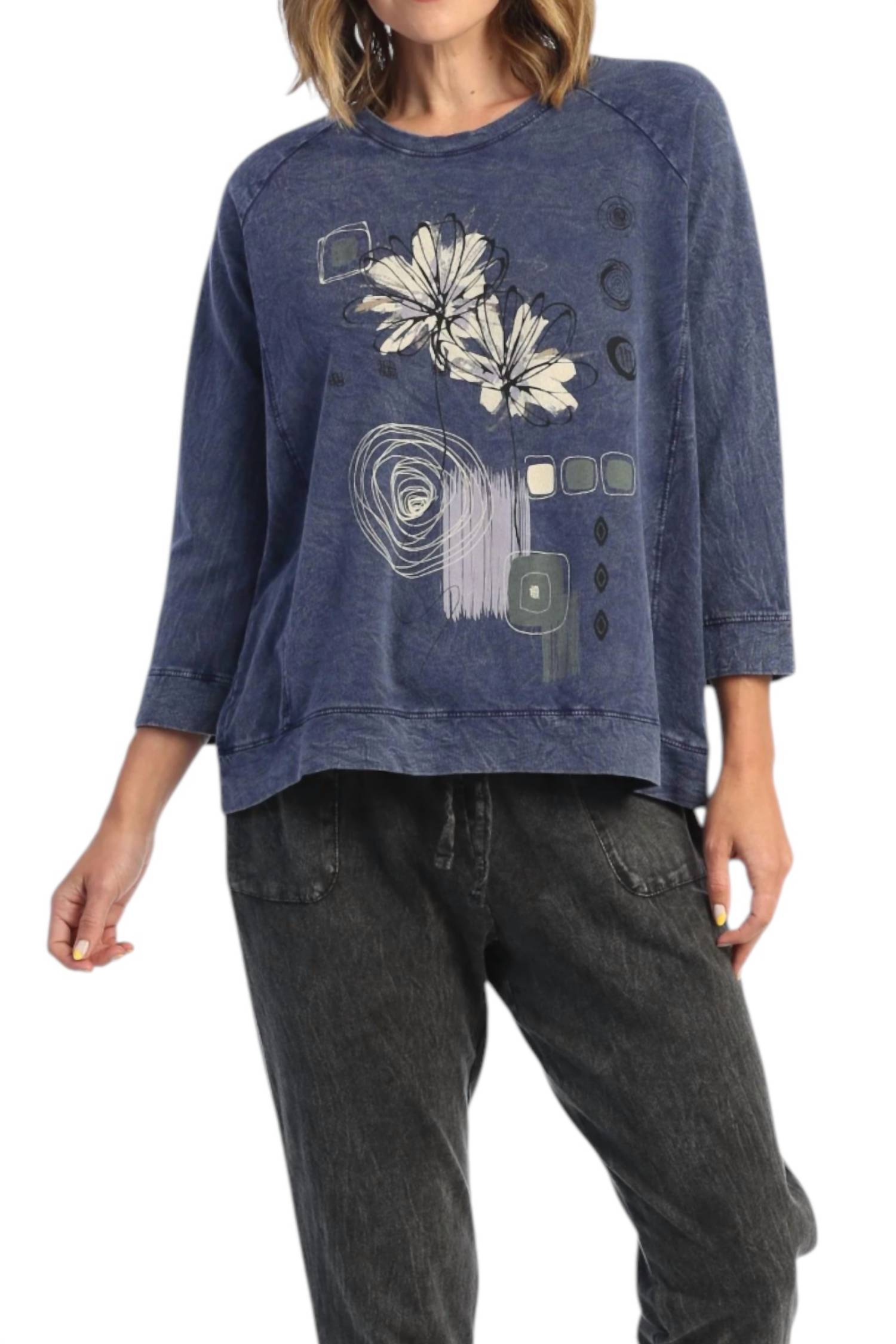 Jess & Jane - Mia Mineral Washed French Terry Tunic Top