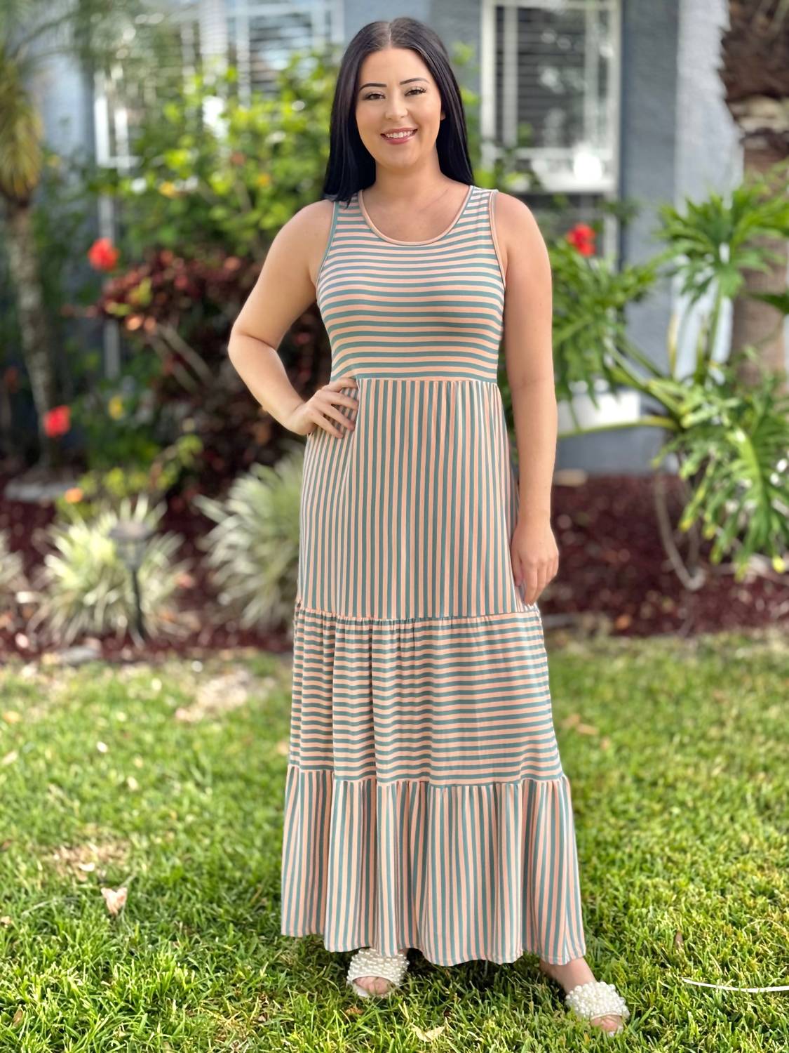 Coco + Carmen - Janie Striped Tiered Maxi Dress