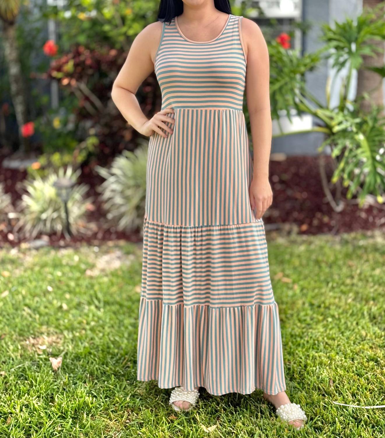 Coco + Carmen - Janie Striped Tiered Maxi Dress