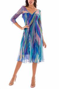 Elana Kattan - Paneled Print Slit Midi Dress