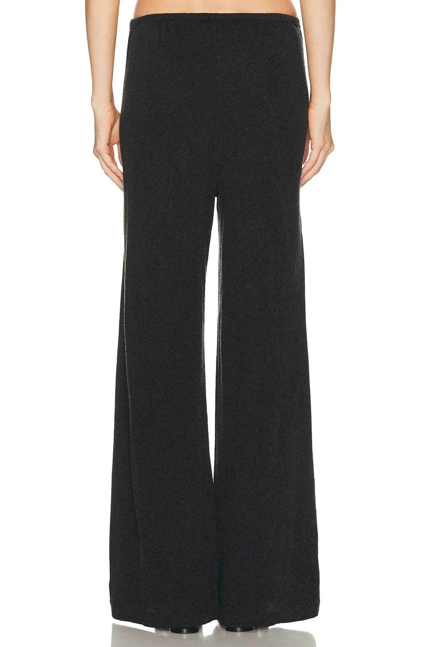 Enza Costa Cashmere Jersey Easy Drawcord Pant in charcoal - women's pants - alternate view