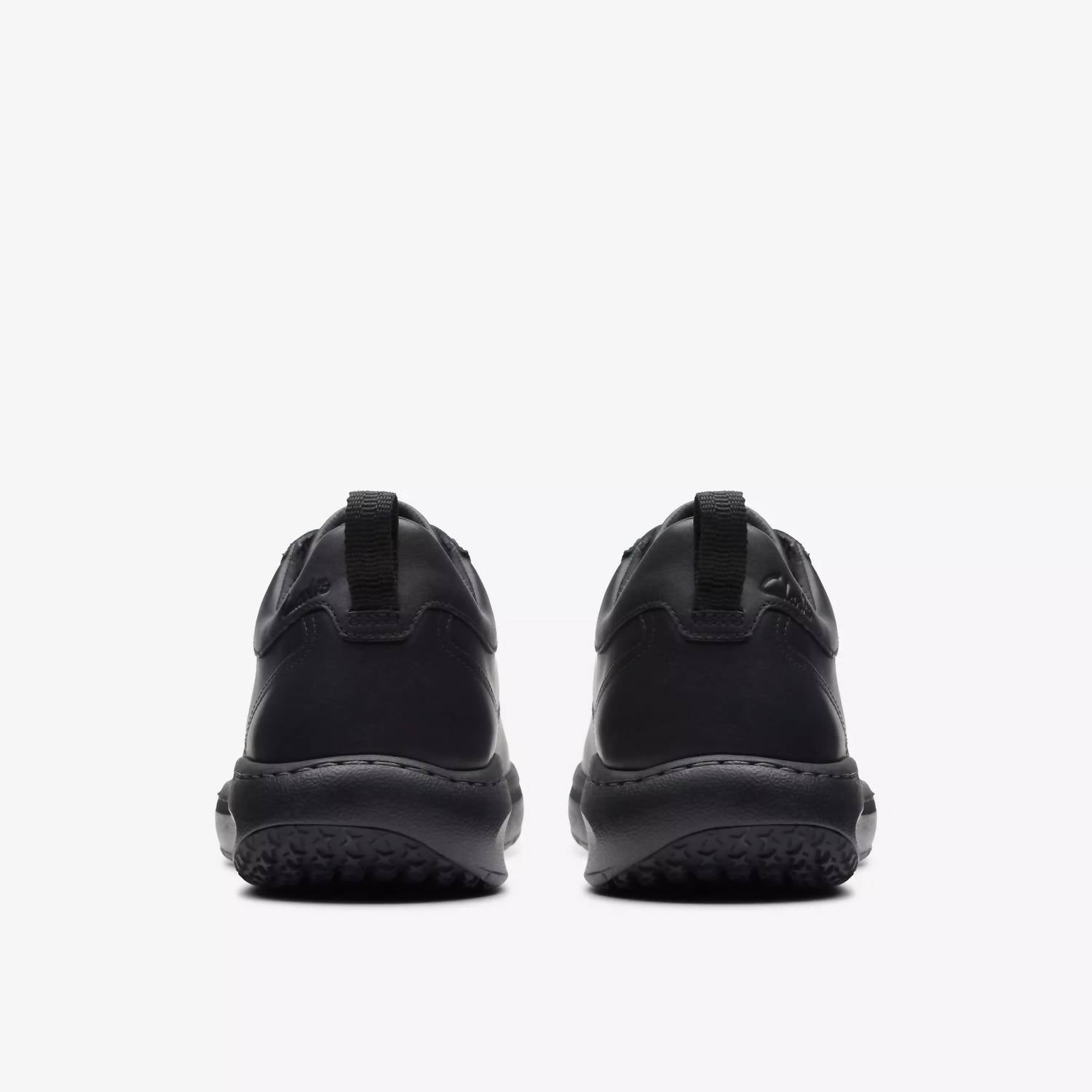 Clarks Men's Lace Sneakers in black leather - men's sneaker - alternate view