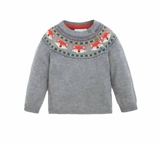 Jojo Maman Bebe - Boy's Fox Fair Isle Jumper Coat