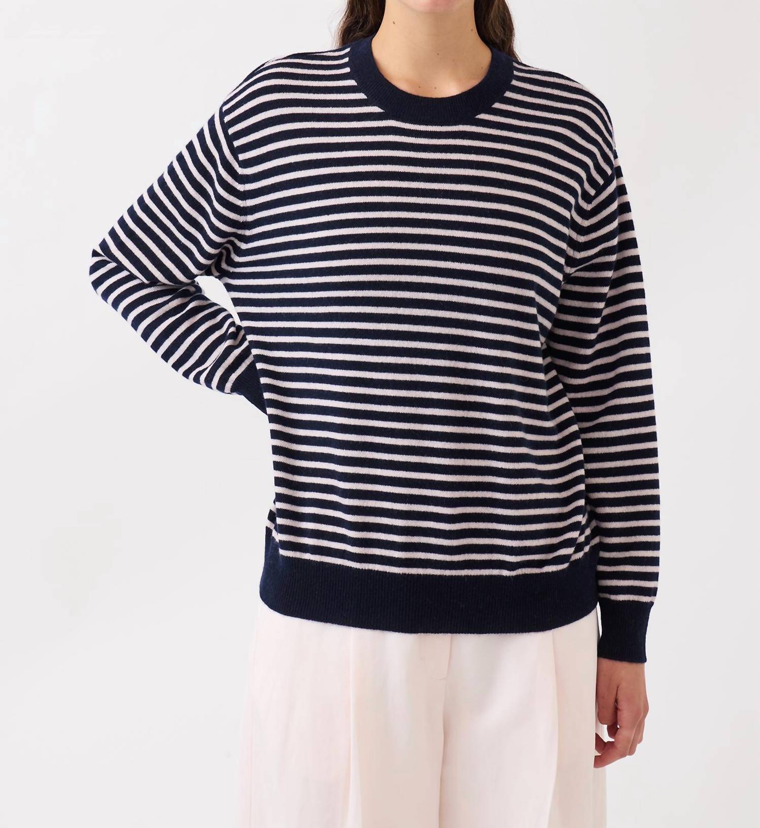 DEMYLEE New York Neve Cashmere Sweater in petal navy - women's sweater