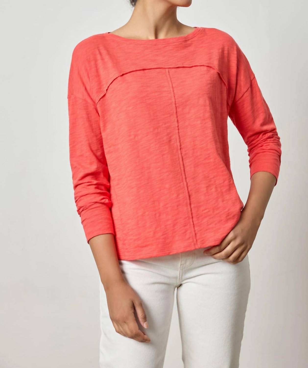 Lilla P - Drop Shoulder Seamed Boatneck Shirt