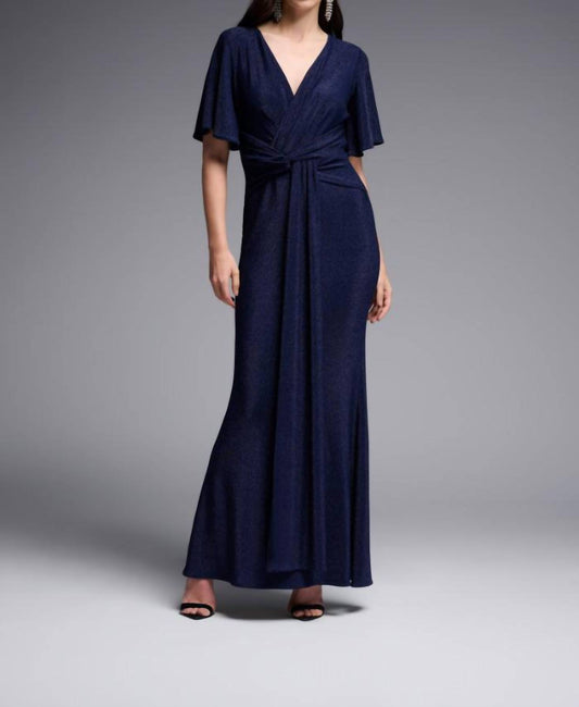 Solid Lurex Fit And Flare Maxi Dress