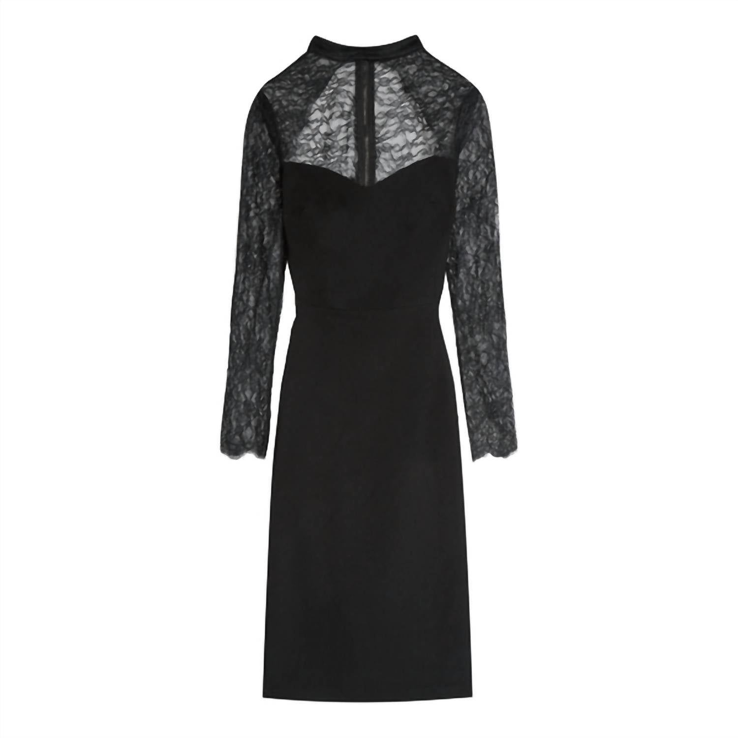 alice + olivia Helga Lace Cutout Dress in black - women's dress - view 4