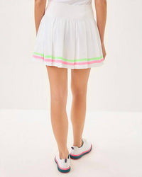 Lilly Pulitzer Cosmina High Rise Pleated Skort in resort white - women's shorts - detail view