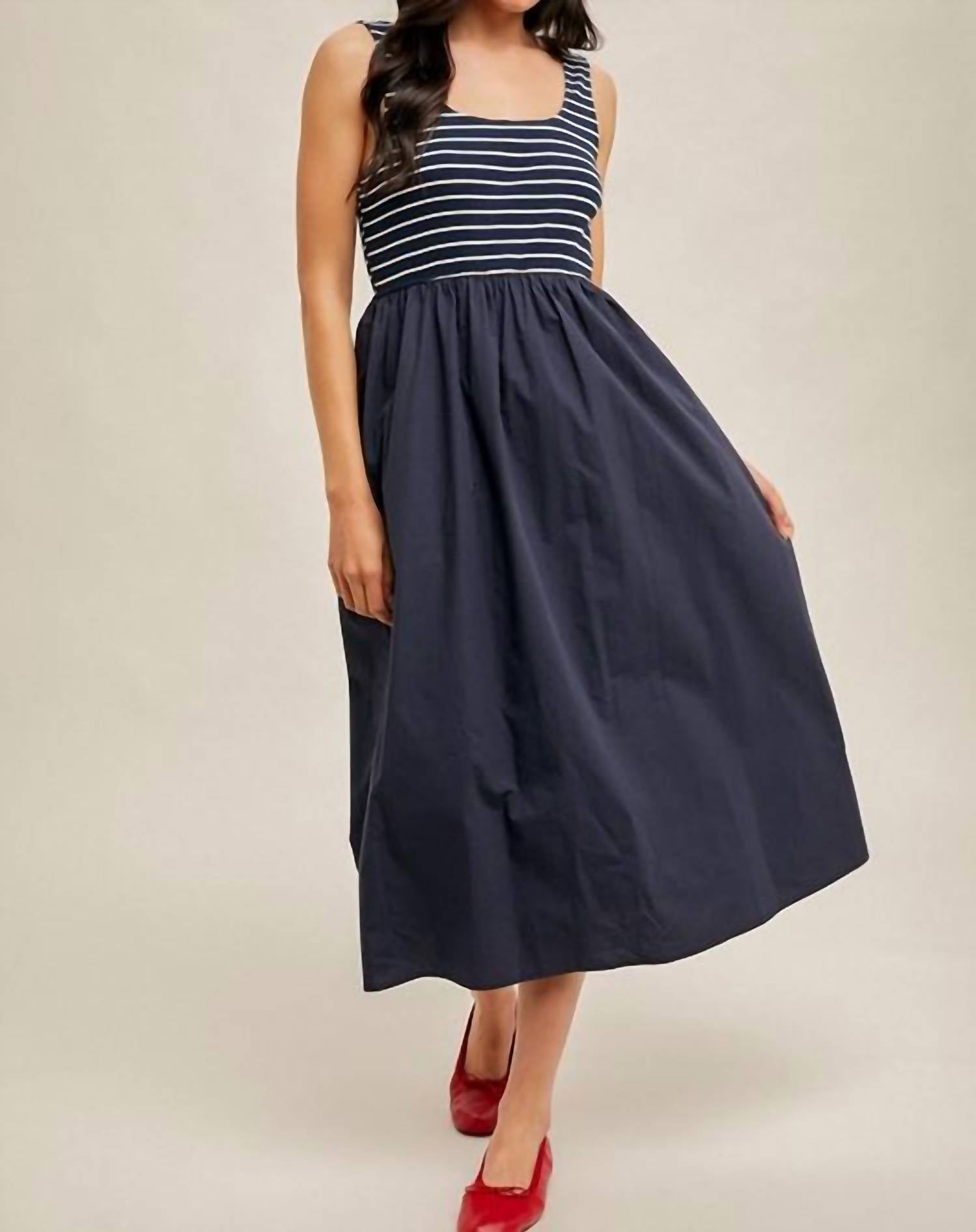 Hem & Thread - Ribbed Stripe Contrast Dress