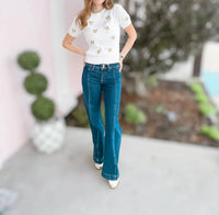 Loveret - Orion High Rise Front Seam Wide Leg Jeans